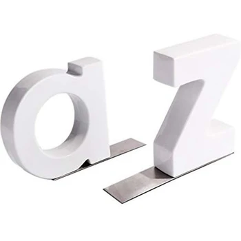 

1Pair Heavy Duty Non-Skid Ceramic Letter Bookends Art Bookend Gift for Students and Teachers