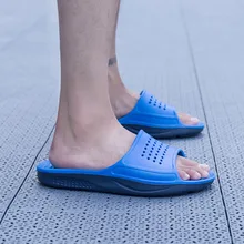 Летние мужские повседневные тапочки, Нескользящие мужские тапочки на плоской подошве размера плюс 38-48, Мужская модная повседневная пляжная обувь