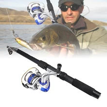 2,1 м телескопическая удочка комбинированная и Рыболовная катушка портативная дорожная спиннинговая удочка рыболовные принадлежности