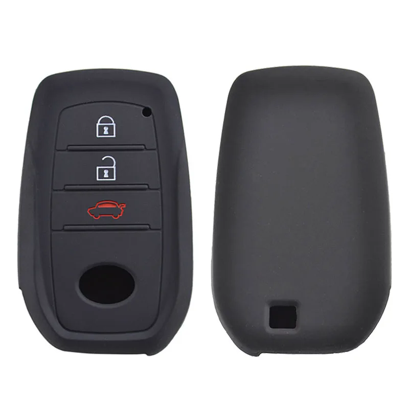 

Silicone Key Cover Case For Toyota Hilux Land Cruiser Fortuner Camry Riez Rav4 Prado Innova 86 3 Buttons Fob Shell Remote Skin