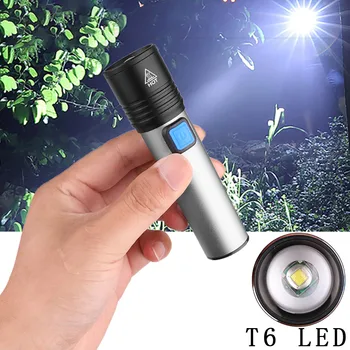 

Zoomable T6 LED Rechargeable Torch Flashlight Work Light Camping Torch Telescopic Zoom Aluminum Alloy Led Flash Light