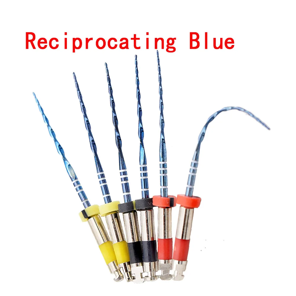 6 Pcs Dental Reciprocating Endo Blue Heat Files Niti Files Dental