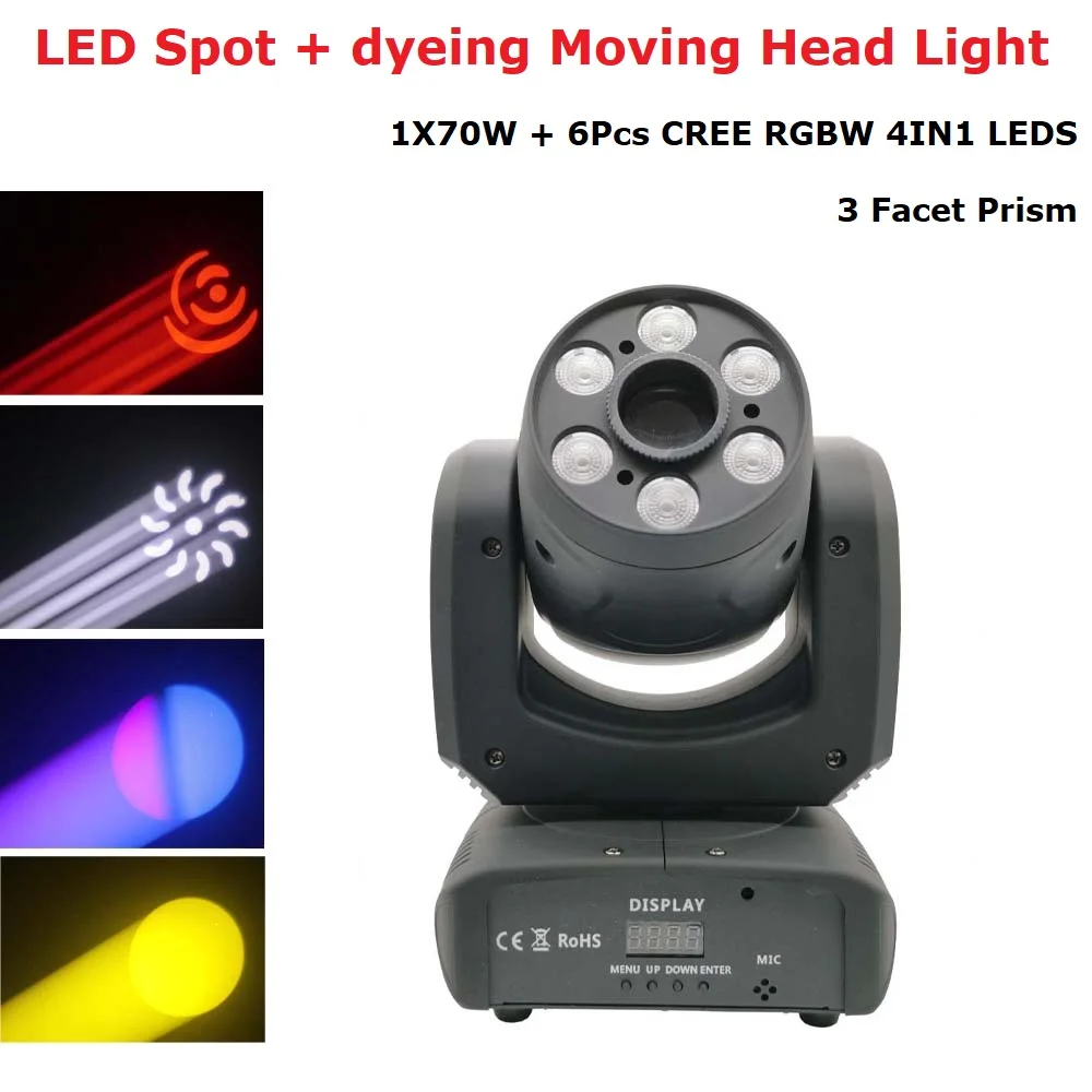2x RGBW Bühnenlicht Moving Head 50W DMX LED Beam Spot Bühnenbeleuchtung DJ Disco