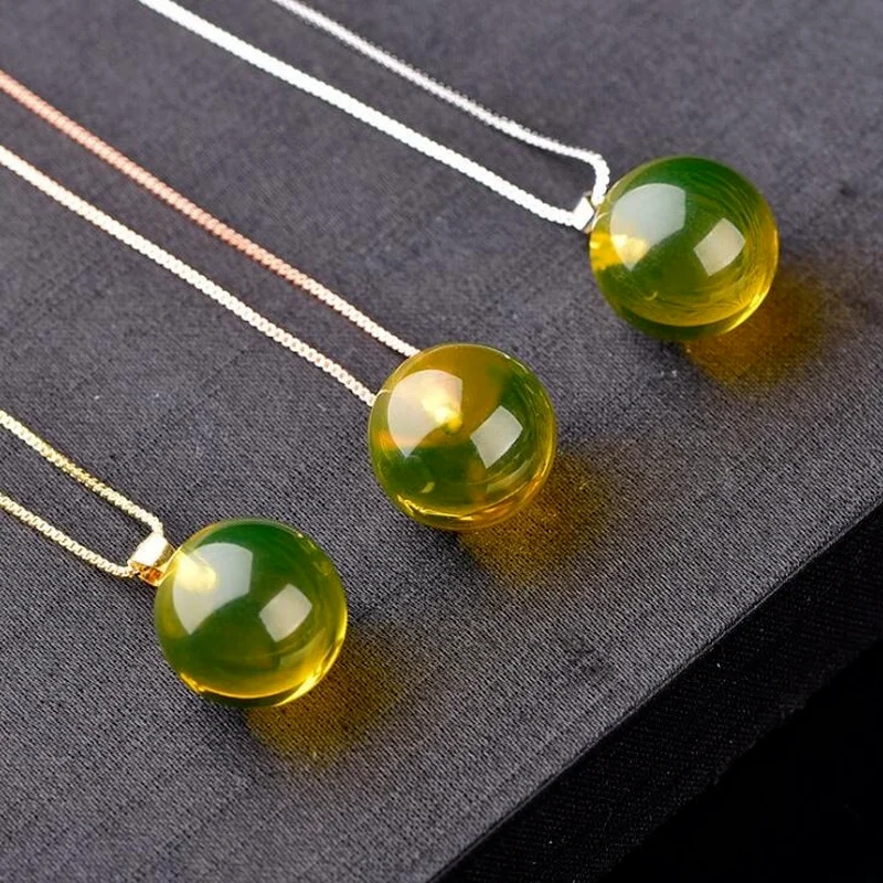 Цепочка с подвеской Янтарь из воска для женщин ожерелье чистого натурального