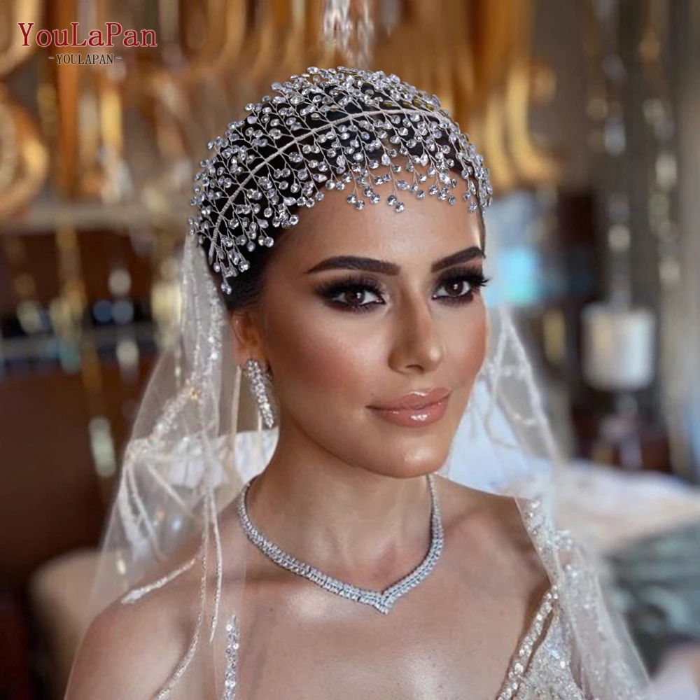 TOPQUEEN HP258 Luxury Crystal Wedding Headband Handmade Rhinestone Bridal Headpieces Wedding Hair Jewelry Headband Accessories
