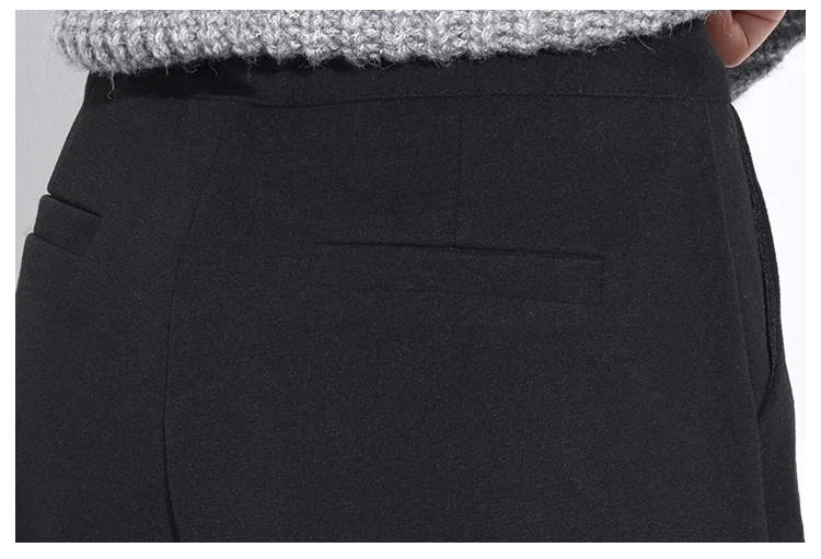 Женские шерстяные шорты средней длины с высокой талией на осень и зиму, модные шерстяные широкие шорты для женщин, повседневные шерстяные шорты черного и серого цвета