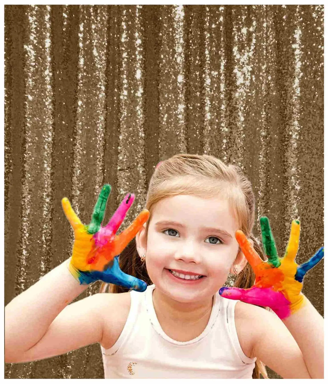 

Shinybauty 8X8FT Copper Color Photo Booth Backdrop Glitter Curtain Back Drops For Party Decoration-M190814