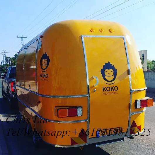Лучшие продажи барбекю бургер кофе трейлер еды Airstream из нержавеющей стали мобильный грузовик еды