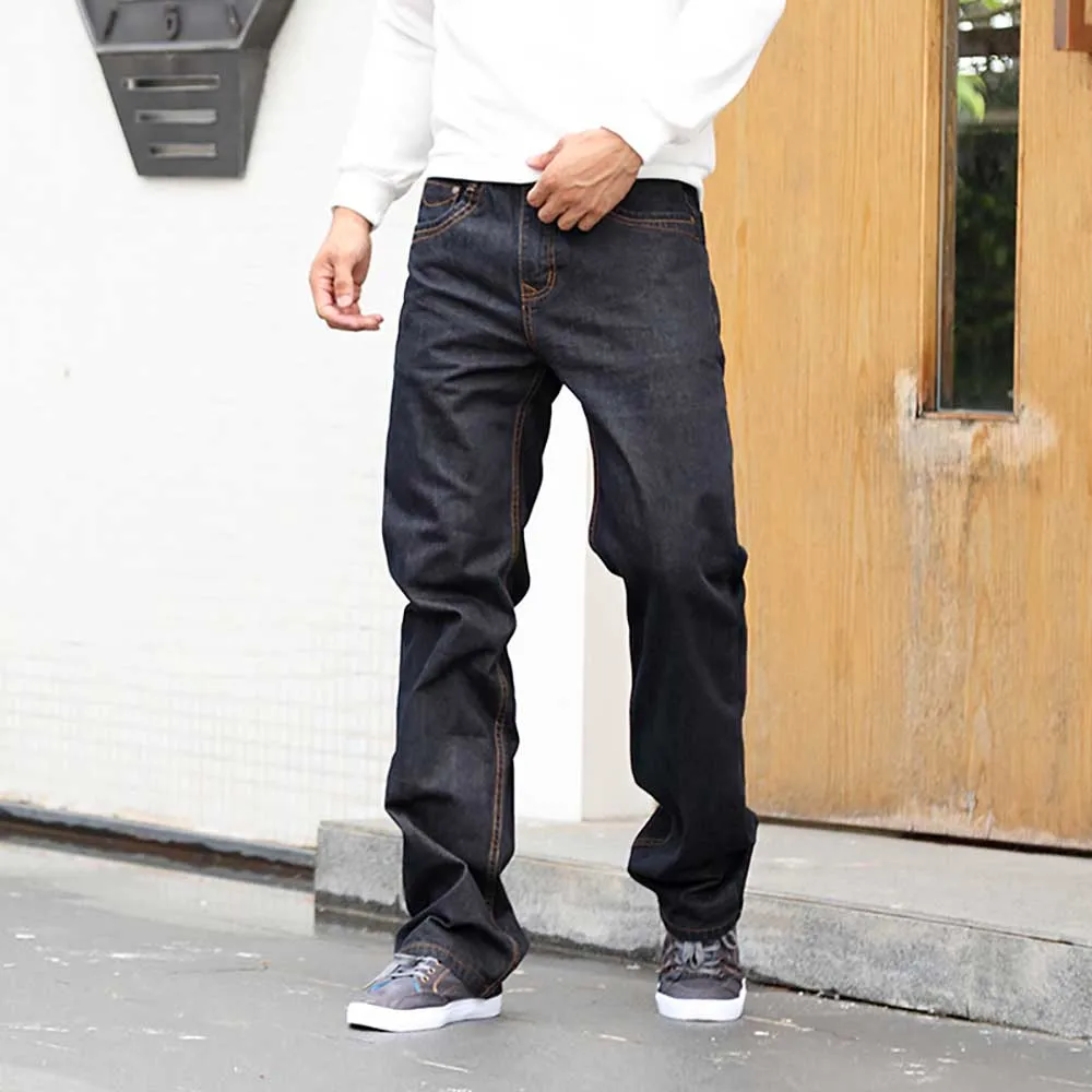 New Fashion Straight Denim Men's Casual Jeans Loose Baggy Harem Trousers Cotton Wide Leg Pants Streetwear Plus Size Clothing