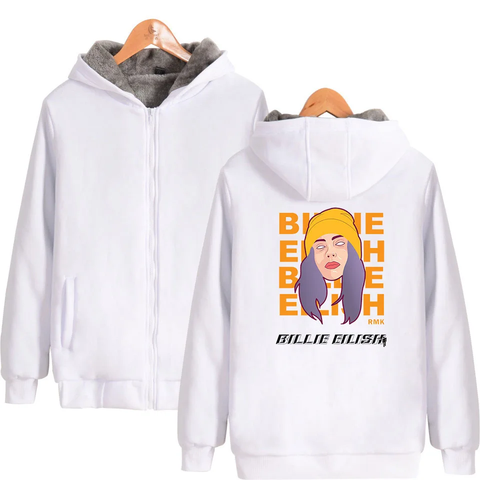 white - style 2 Новинка, худи Billie Eilish для женщин и мужчин, модный спортивный костюм Bad Guy, пальто на молнии, уличная одежда для подростков, хип-хоп, унисекс, футболки, толстовки - Цвет: white - style 2