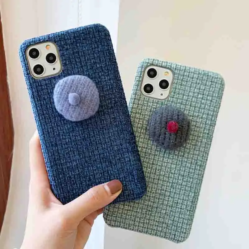 

Cute beret Hat Phone Case For iPhone X XS MAX XR Winter Warm Cases For iPhone 7 8 6 6S Plus 11 Christmas New Year Fundas