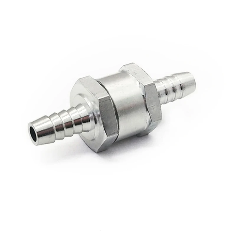 2PCS Aluminum Alloy Silver 6mm 8mm 10mm 12mm Car Gasoline Diesel Fuel One-way Check Valve