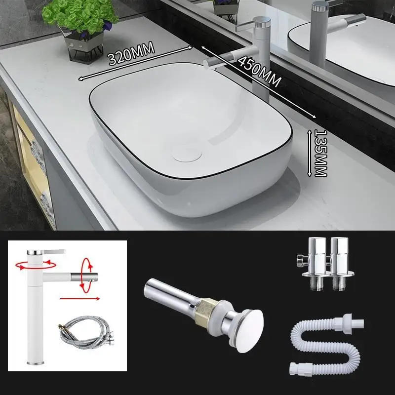 Lavatorio сосуд Fregadero Umywalka миска Salle De Bain Para Vanity Waschtisch Куба раковина для ванной Lavabo Pia Banheiro умывальник - Цвет: Version I