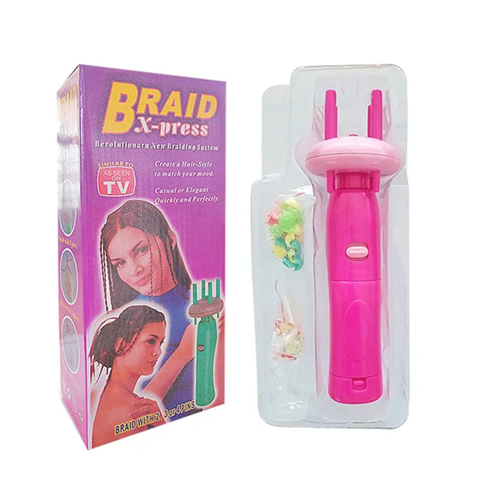 Women Portable Electric Automatic DIY Hair Braider Styling Tool Braid Machine Hair Weave Rolling Tool Twist Braider Device Kit