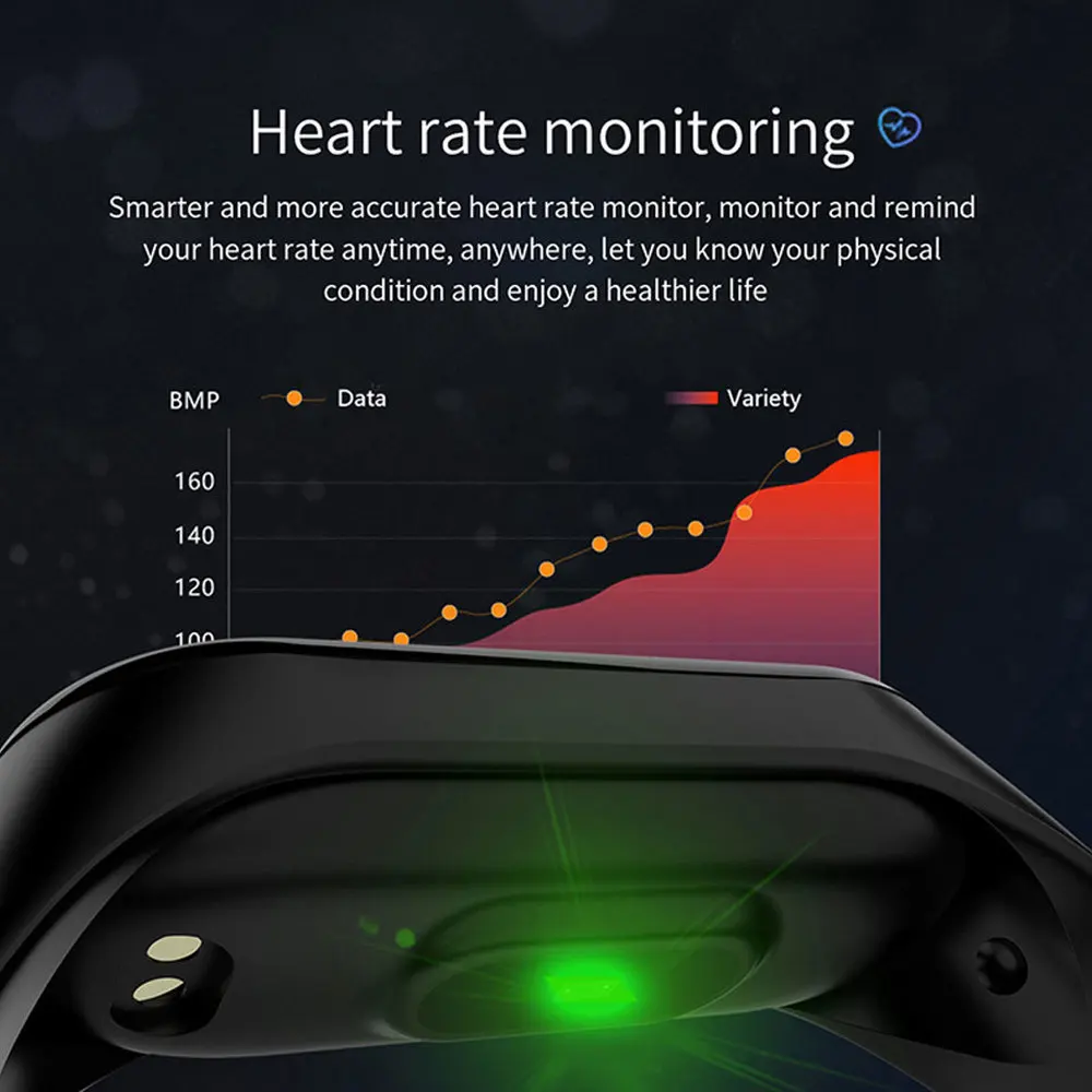 Inteligente à Prova Monitoradora de Pressão Arterial e Frequência Fitness para Android Relógio D'água Pulseira Cardíaca 4 Ios m4 - Image 3