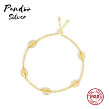 Модная подвеска Стерлинговое Серебро копия 1:1, регулируемый браслет с пятью маленькими ракушками для женщин Monaco Роскошные ювелирные изделия подарок