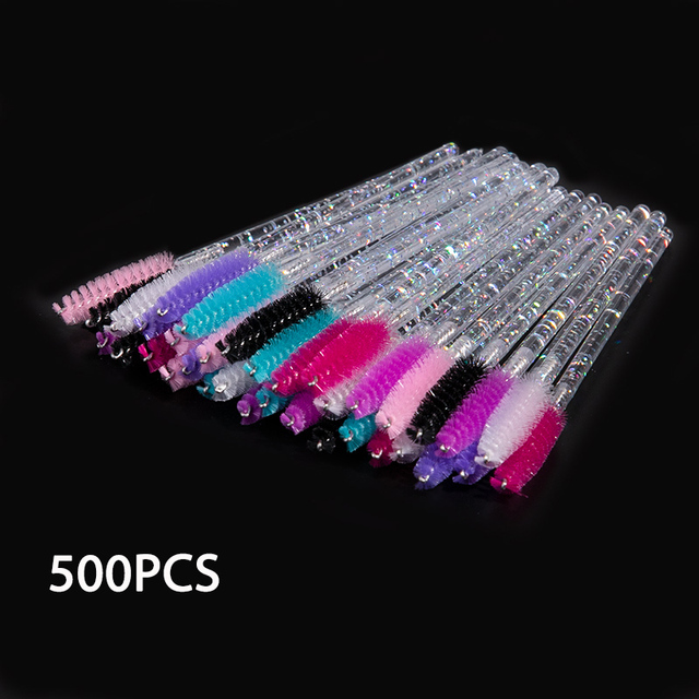 Disposable Crystal Eyelash Brush Comb Eyelashes Extension Brush For Eyelash Extension Mascara Wands Makeup Tools