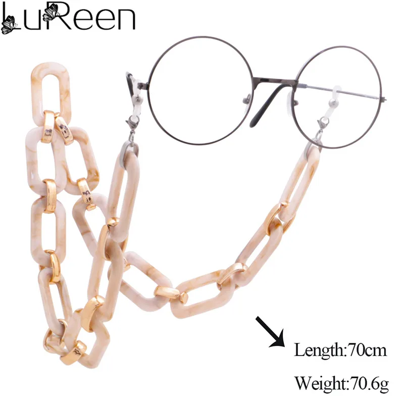 

LuReen personalized stone geometric necklace Beaded Reading Glasses simple Holder Strap Lanyards Eyewear accessories