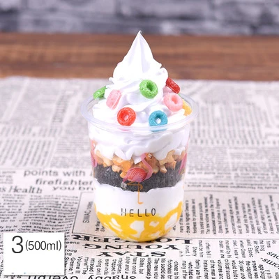 Искусственное мороженое модель мороженого поддельные чашки манго образец замороженный йогурт окно дисплей моделирование модель мороженого - Цвет: 500ml model 3