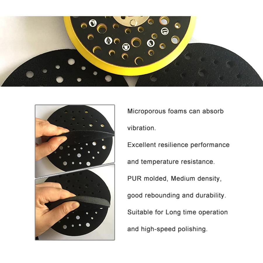 6" 52-Hole DA Sander Backing Pad Multi-Hole Sanding Backup Pad for Grinding sander