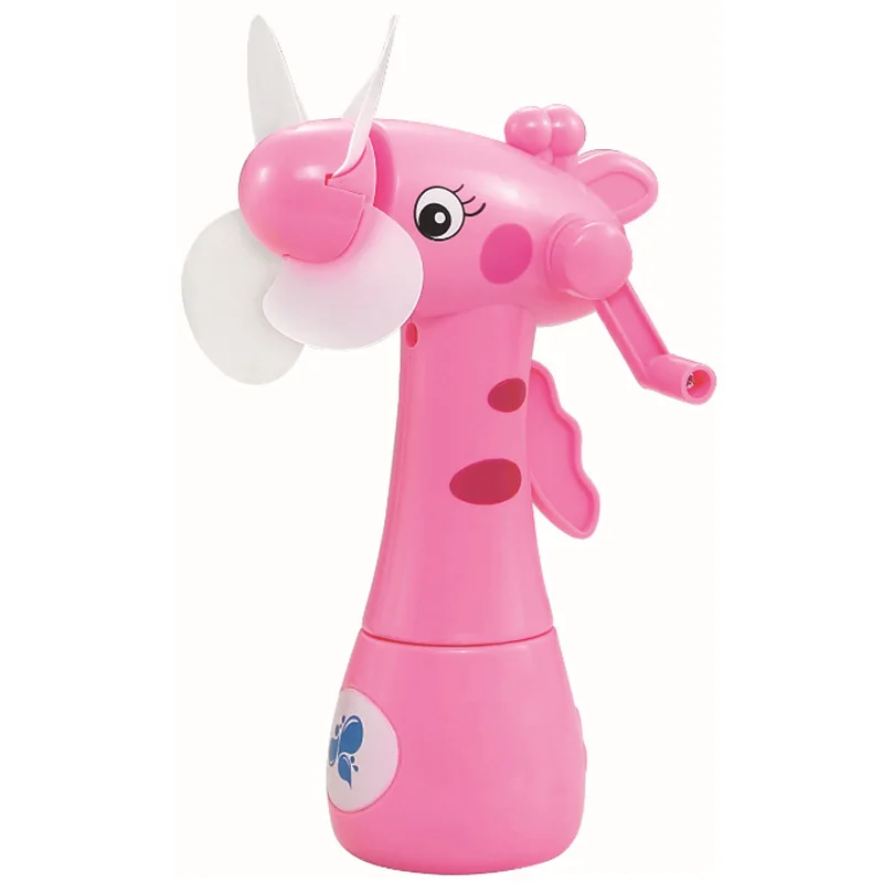 Mini Fan Cartoon Giraffes Portable Handheld Desk Humidification Kid Toy Water Mist For Child Pink | Электроника