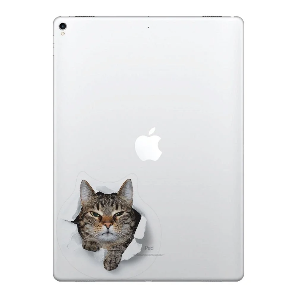 Коричневый Tabby кошка шпионаж съемные виниловые наклейки для Pad MacBook ноутбука (или
