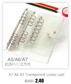 Cute Transparent Mini Loose-leaf Notebook Creative Portable Pocket Hand Book 3 Ring Binder Kawaii School Supplies Stationery