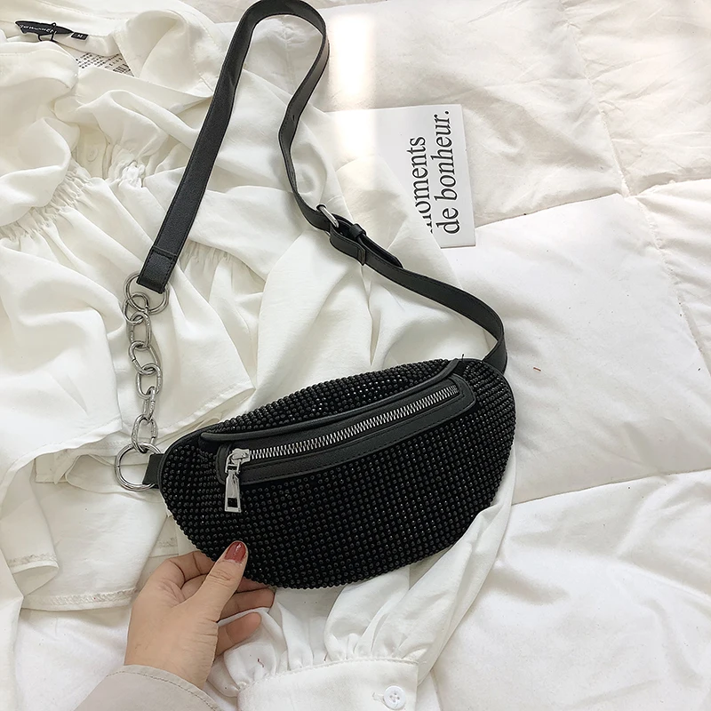 2021 новые женские поясные сумки бриллиантами женская сумка Fanny Pack моды нагрудная