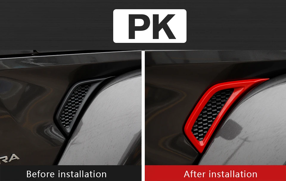 1 SHINEKA Car Stickers For jeep wrangler jl Leaf plate air inlet decoration ABS Sticker for jeep wrangler jl accessories