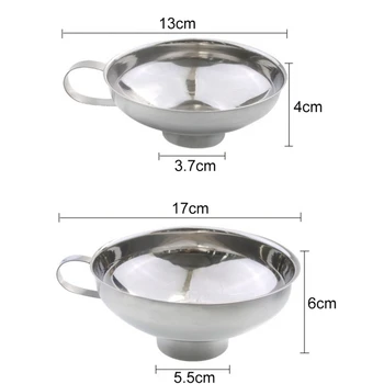 

Household Funnel Stainless Steel Wide Mouth Funnel Thicken Salad Dressing Funnel kitchen special tool mung bean