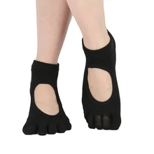 Носки для йоги, пилатеса для женщин, пять пальцев, силиконовые, в горошек, Нескользящие, 5 Носок, носки для балета, спортзала, фитнеса, спорта, хлопковые носки