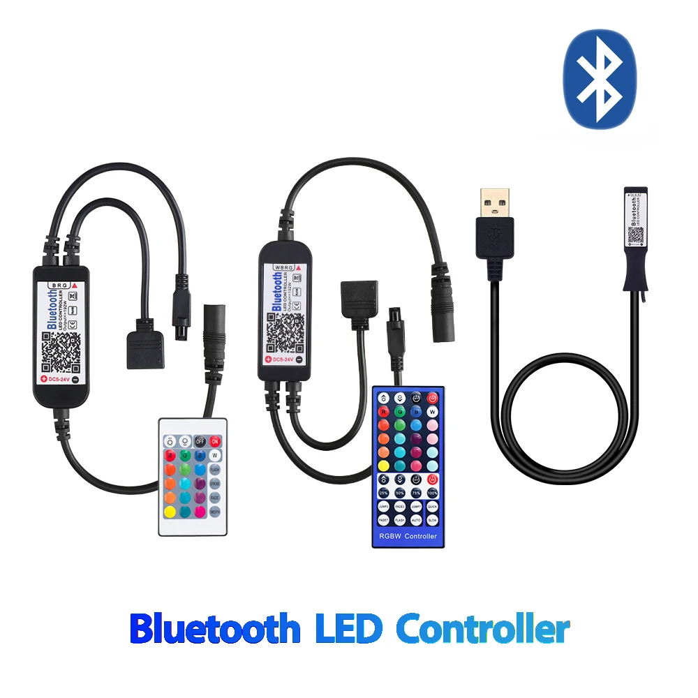 Светодиодный контроллер USB RGB Bluetooth с 24 клавишами и 40 ИК RGBW RGBWW для светодиодной