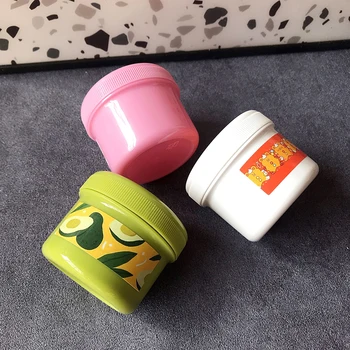 

Boxi 10/20pcs/Lot 80ml Slime Box Plastic Cute Container With Stickers Storage Box DIY Accessories For Fluffy Cloud Clear Slime