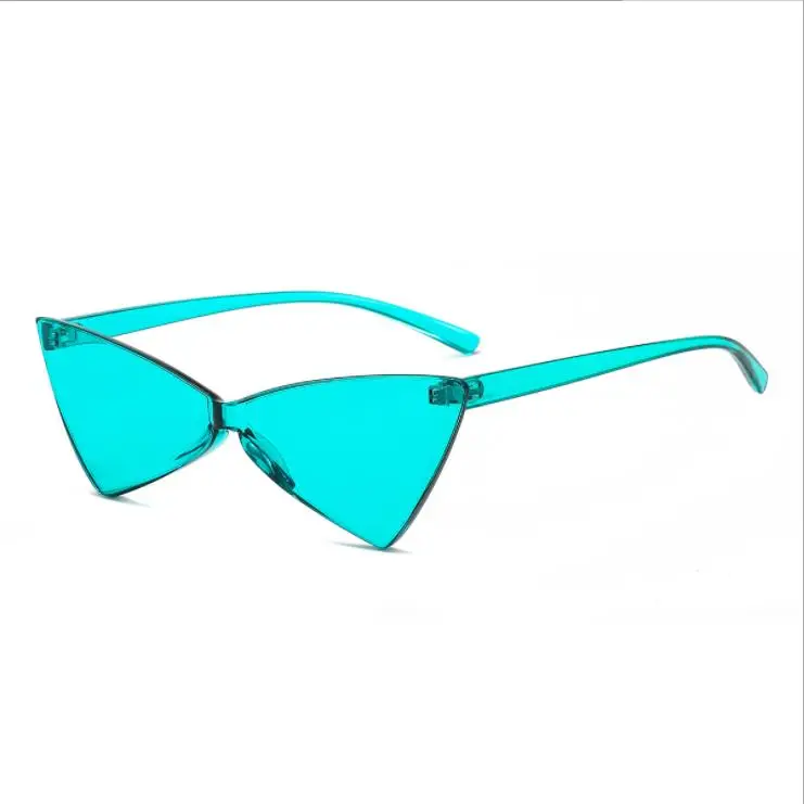 Кошачий глаз тени для женщин модные солнцезащитные очки Брендовые женские винтажные Ретро треугольные кошачьи глаза очки oculos feminino солнцезащитные очки сексуальные - Цвет линз: Светло-голубой