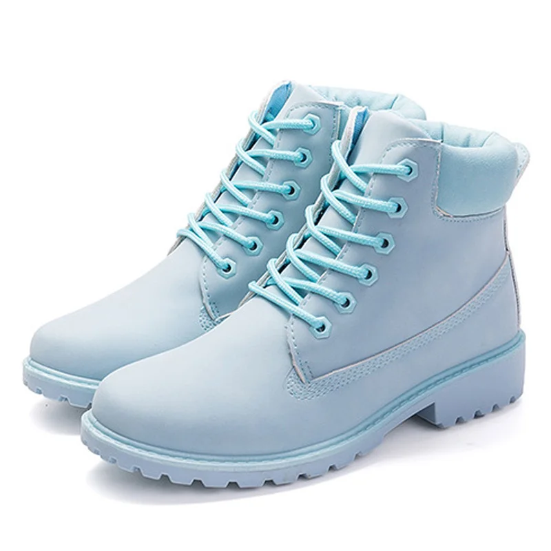 QUANZIXUAN/женские ботинки; сезон осень-зима; женские ботильоны; Модные женские зимние ботинки для девочек; Женская рабочая обувь; большие размеры 36-41 - Цвет: W-RXHG2-blue
