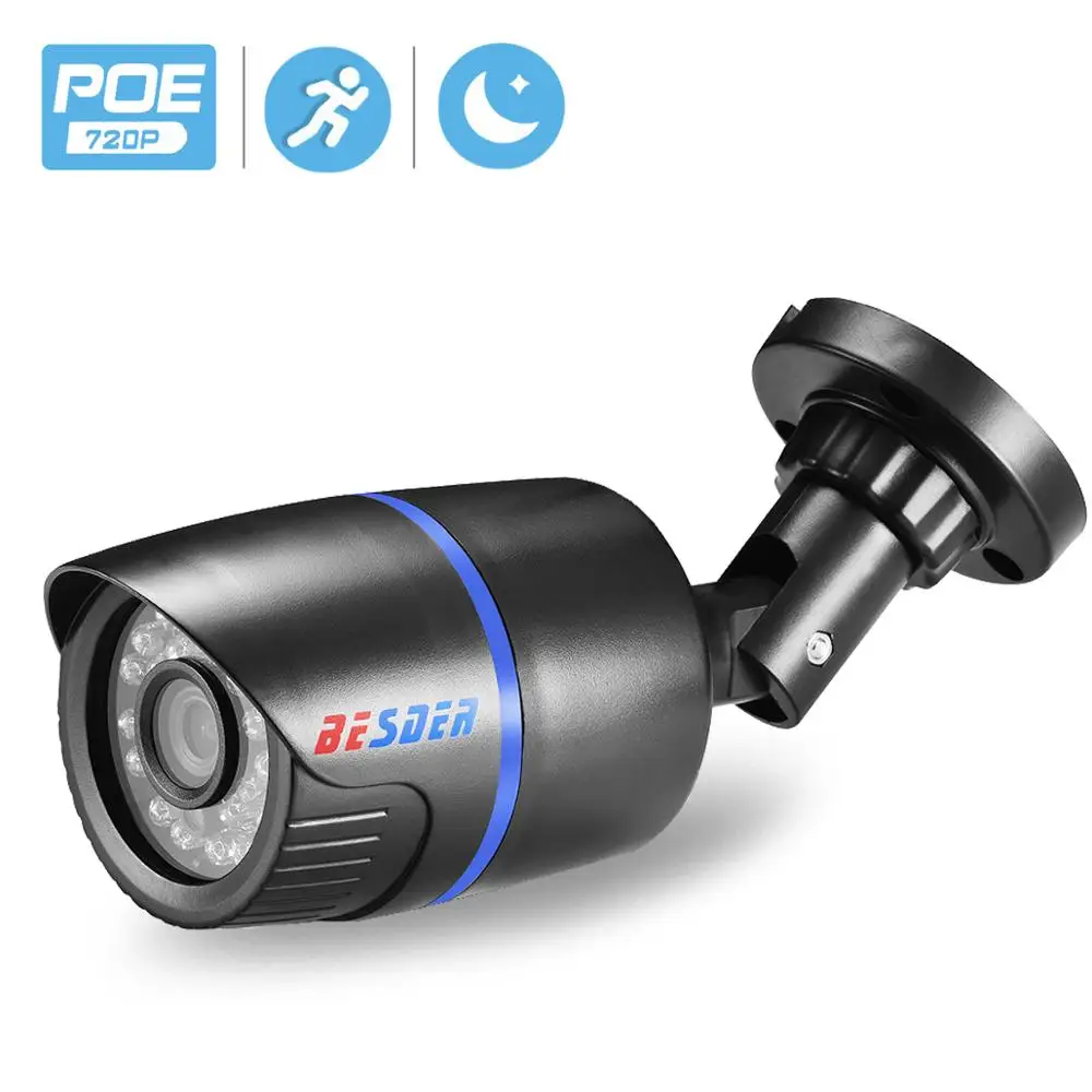 48 В HD 720P Мегапиксельная ip камера PoE Power Over Ethernet IR Bullet IP для наружного использования