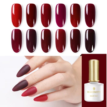 

BORN PRETTY 12 Colors Red Series UV Gel Nail Polish Nail Color Soak Off Gel Varnish Semi-transparen Nail Art Design