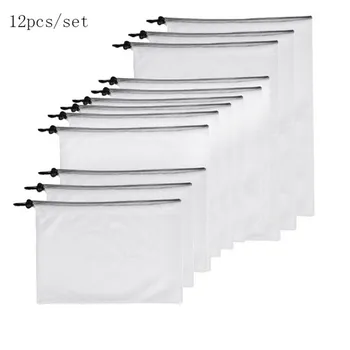 

12pcs Eco Friendly Reusable Mesh Produce Bags See Through Washable Grocery Mesh Bags Tote for Storage Fruit Vegetable Keep Fresh