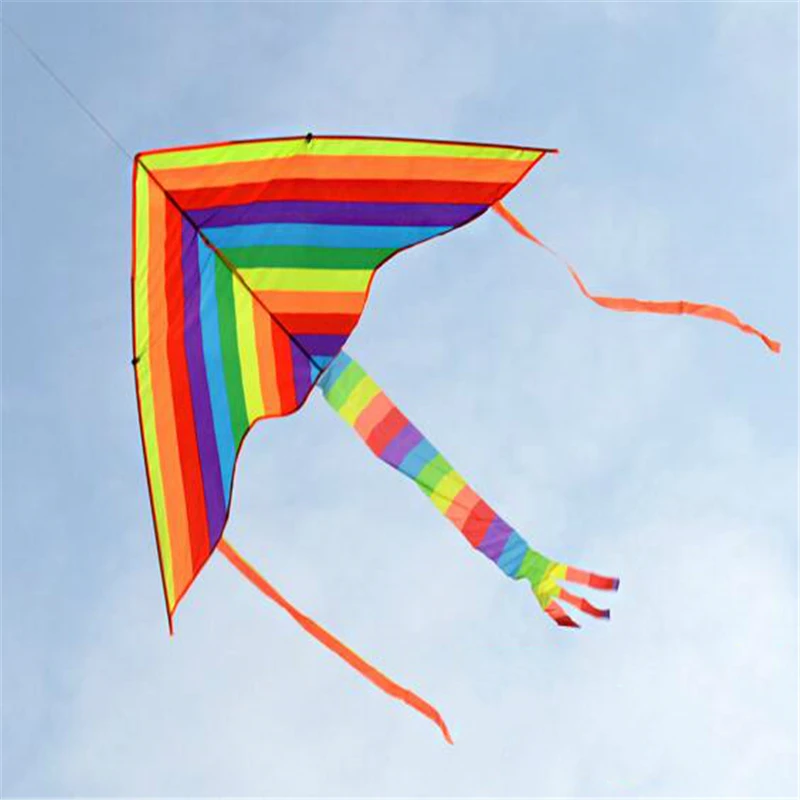 High Quality Colorful Rainbow Kite Long Tail Nylon Outdoor Kites Flying Toys For Children Kids Kite Surf With 30m Kite Line 3