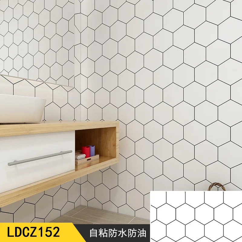 Kitchen Oil-proof Self Adhesive cupboard Stickers Bathroom Floor Tiles Waterproof Wallpaper PVC Vinyl Mosaic Pattern Wall Sticke beibehang wall paper custom photo wallpaper marble embossed flower stone pattern mosaic 3d floor painted sticker papel de parede