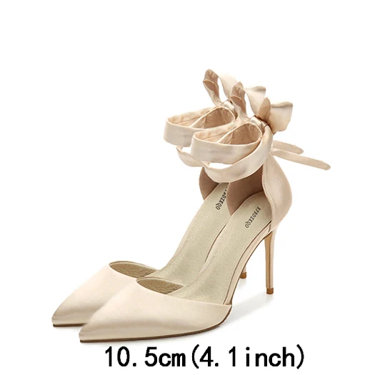 Strap Shoes Nude Pumps 2021 Satin Pointed Toe 9 41 4 Inch Wedding Scarpin Ladies 11cm Extreme Size High|nude pumps|shoes nudeankle strap shoes - AliExpress