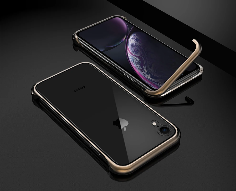 Ультратонкий противоударный чехол для телефона для Apple iPhone X XS MAX XR класса люкс Алюминий металла& анти-не царапающееся 9Н защитное закаленное Стекло чехол Крышка