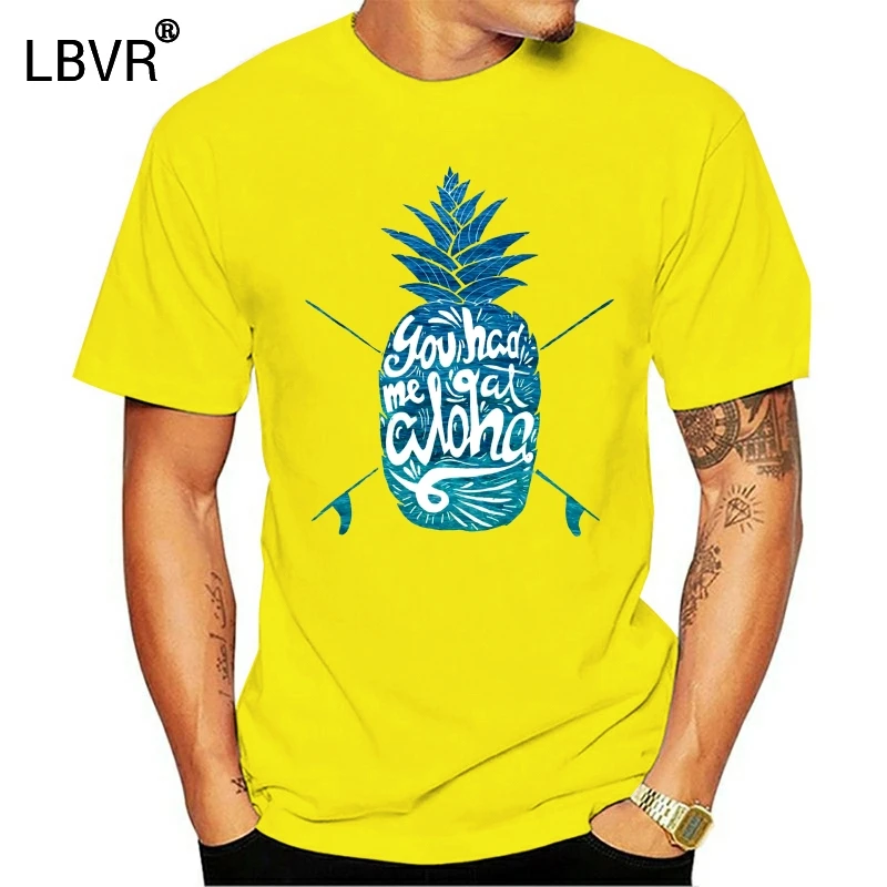 Футболка надпись "Алоха Гавайи" SOMMER ANANAS BEACH STRAND SURFENCool повседневная мужская