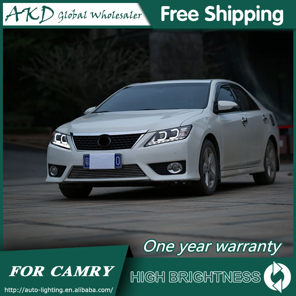 AKD автомобильный Стайлинг для Toyota Camry светодиодный фары 2012- Camry V50 фары DRL Биксеноновые линзы Высокий Низкий луч парковка противотуманная фара