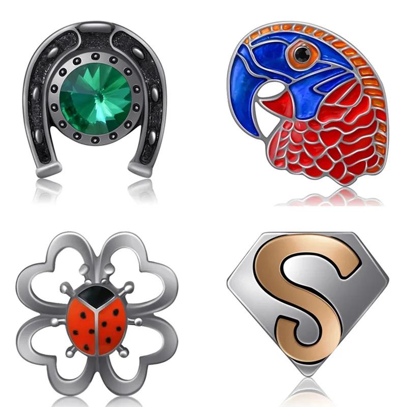 Lovely Parrot Ladybug Eye Peacock Animals 18Mm Bottoni Automatici Fit Fai Da Te 18Mm Snap Bracciale Snap Jewelry Regalo Di Natale