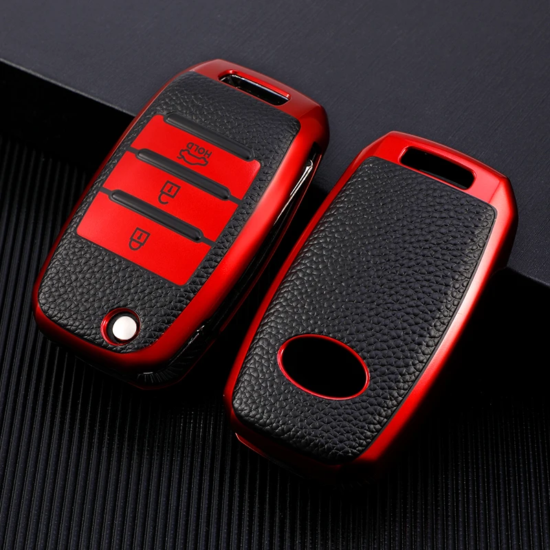 Key Case Cover TPU Car 3 Buttons Flip Remote Control Protector For Kia Rio Optima etc.
