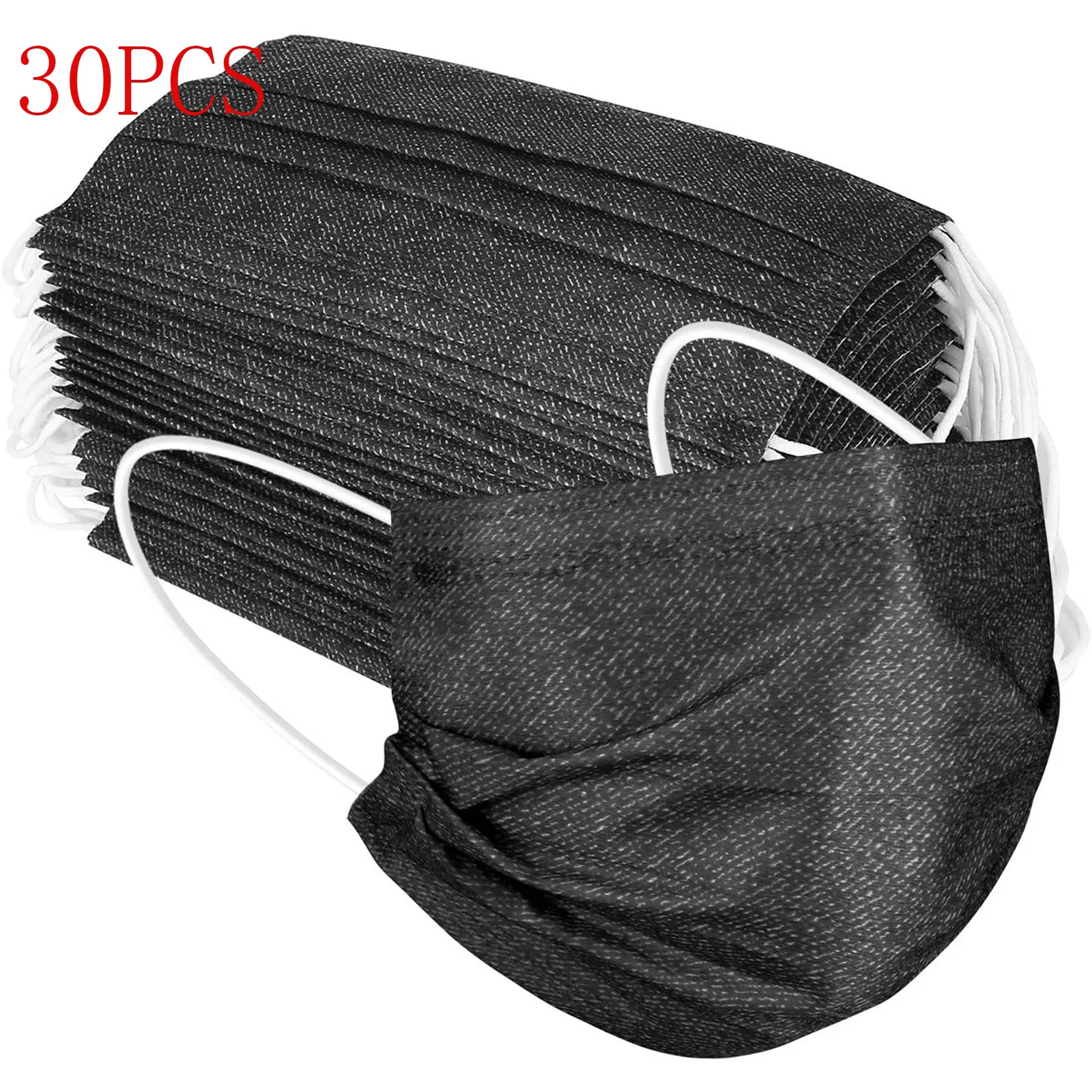 30pcs Children's Protective Mask Solid Disposable Masks Child 3 ply