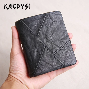 

Real Sheepskin Leather Handmade Short Men Wallet Bifold Cash Purse Soft Wallet Leather Quality Money Clip Coin Pocket Card Case