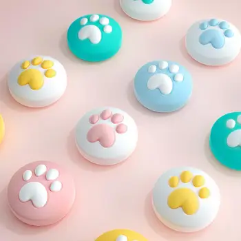 

4 PCS Cute Cat Claw Thumb Stick Grip Cap Joystick Cover For Nintendo Switch Lite Joy-Con Controller Thumbstick Case
