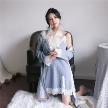 Сексуальное Ночное Платье на бретельках, комплект для сна, сексуальное женское белье, набор халатов с кружевом, новинка, комплект ночного белья